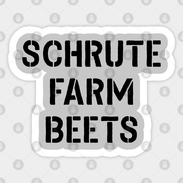 Schrute Farm Beets Sticker by Raniazo Fitriuro
